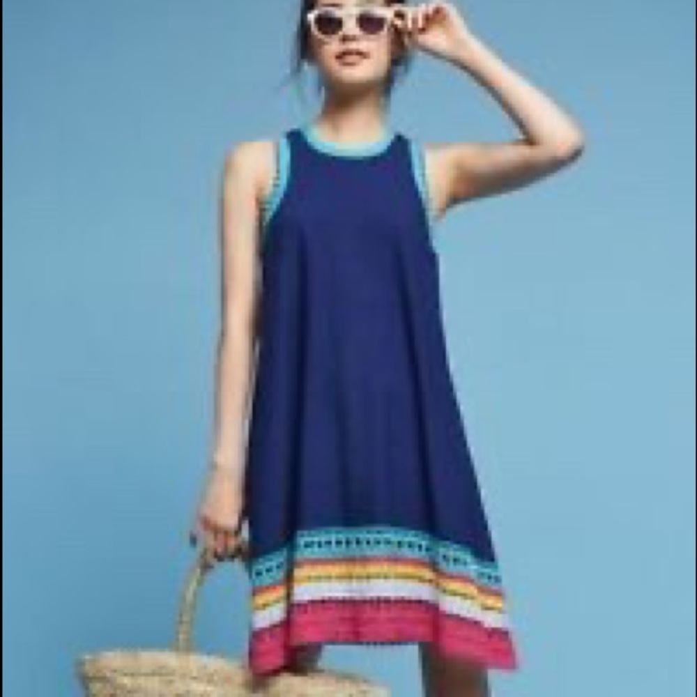 Anthropologie Akemi+Kin Crochet Trim Swing Dress